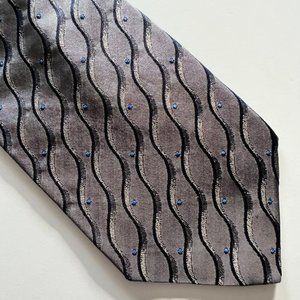 PRINCIPE Italian Silk Tie Silver/Grey/Blue EUC